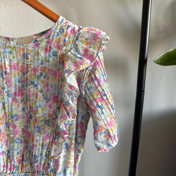 LoveShackFancy Natasha Blue Ditsy Floral Tiered Mini Dress Size M - Picture 7 of 14